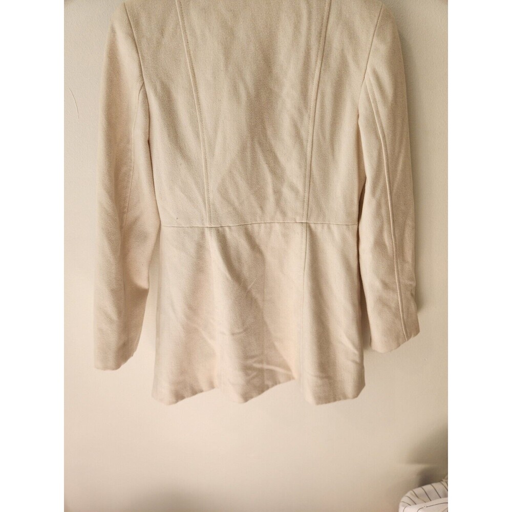 Old Navy Peacoat Women’s Size Extra Small Cream Long Sleeve Hood Lined Pockets - Picture 8 of 9